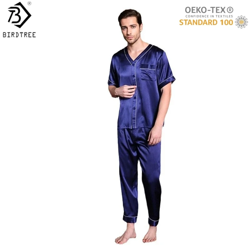 BirdTree, OEKO-TEX, 19 мм, 100% шелковый пижамный комплект для мужчин, топ с коротким рукавом и V-образным вырезом, брюки, модная повседневная домашняя одежда, новинка 2026 года P61417JF
BirdTree, OEKO-TEX, 19 мм, 100% шелковый пижамный комплект для мужчин, топ с коротким рукавом и V-образным вырезом, брюки, модная повседневная домашняя одежда, новинка 2026 года P61417JF