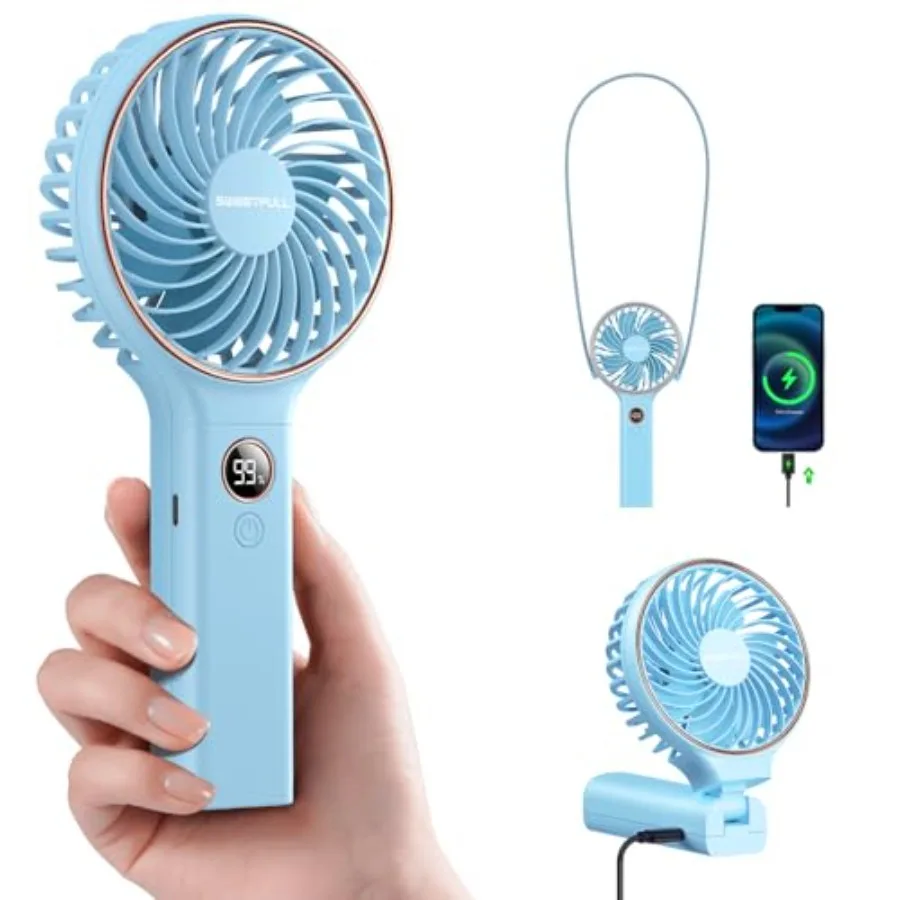 Handheld Portable Fan, 5000mAh Rechargeable Battery, 6 Speed Wind, LED Digital Display, Foldable Electric Personal Mini Travel
Handheld Portable Fan, 5000mAh Rechargeable Battery, 6 Speed Wind, LED Digital Display, Foldable Electric Personal Mini Travel