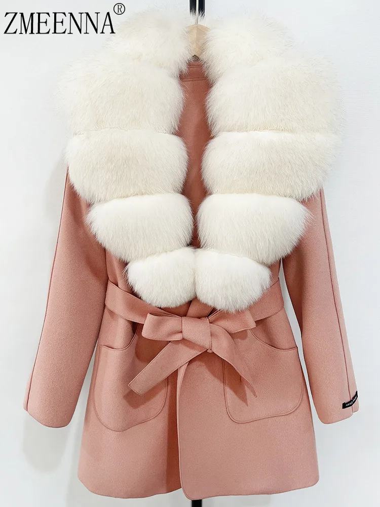 ZMEENNA Elegant Women's Faux Fur Collar Wool Blend Winter Coat With Belt Luxurious Warm Long Overcoat Jacket Chic ZM3361
ZMEENNA Elegant Women's Faux Fur Collar Wool Blend Winter Coat With Belt Luxurious Warm Long Overcoat Jacket Chic ZM3361