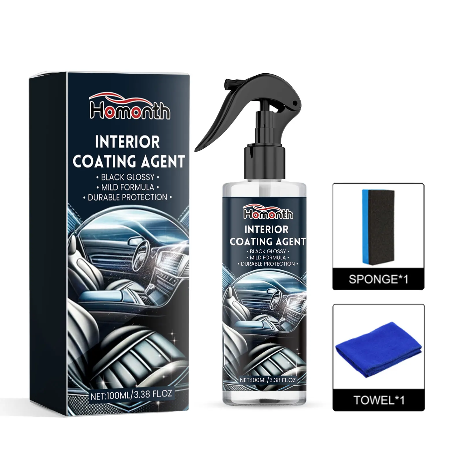 Interior Coating Agent, Instrument Panel Seat Leather Multi-Purpose Refurbishment Cleaning Agent
Interior Coating Agent, Instrument Panel Seat Leather Multi-Purpose Refurbishment Cleaning Agent