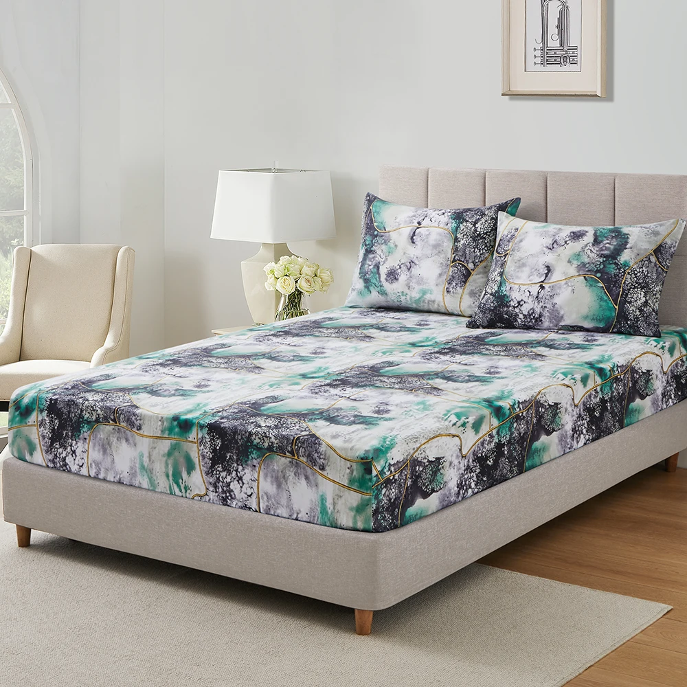 Ink Painting Fitted Sheet Black Green Aesthetic Modern Tie Dye Art Bed Sheet Set Watercolor Brush Painting Twin Full Bed Cover
Ink Painting Fitted Sheet Black Green Aesthetic Modern Tie Dye Art Bed Sheet Set Watercolor Brush Painting Twin Full Bed Cover