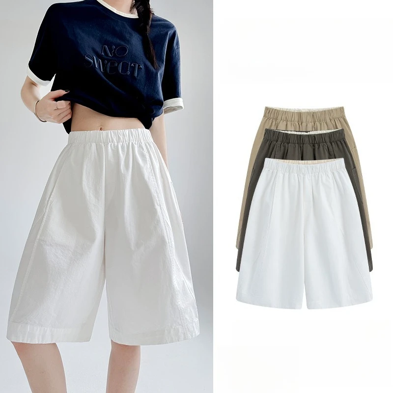 Summer Bermuda Shorts for Women Loose A Line Cotton Five-point Pants Baggy Straight Lady High Waist Patchwork Wide Leg Shorts
Summer Bermuda Shorts for Women Loose A Line Cotton Five-point Pants Baggy Straight Lady High Waist Patchwork Wide Leg Shorts
