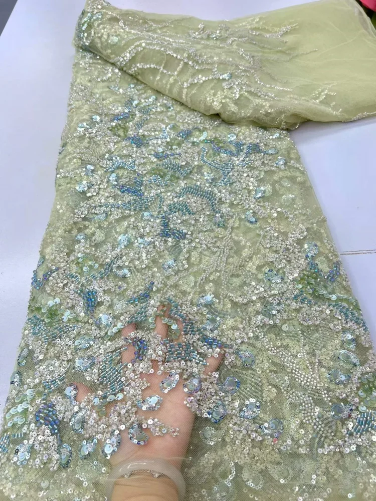 Elegant French Mesh Lace Fabric with Rope Embroidery And Sequins for Wedding Dresses African Nigerian Style
Elegant French Mesh Lace Fabric with Rope Embroidery And Sequins for Wedding Dresses African Nigerian Style