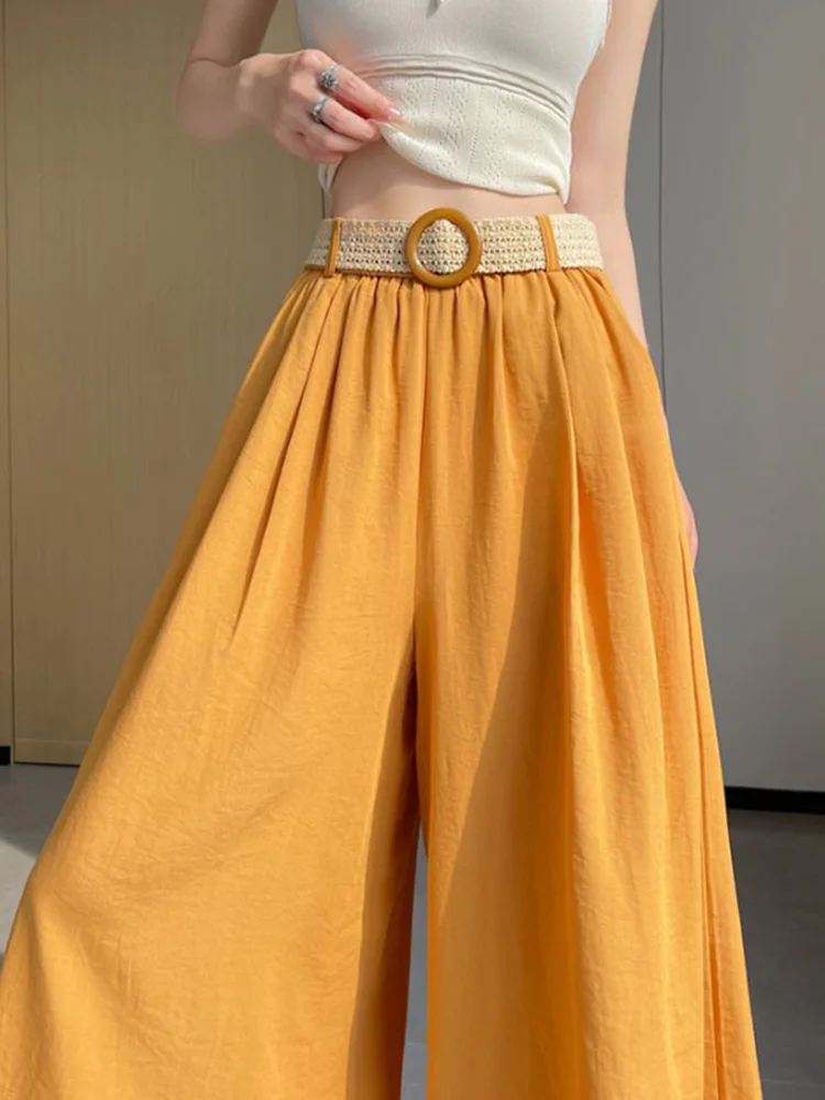 Orange Pumpkin Wide Leg Pants Women's Summer Thin Cotton Linen Casual Trousers Drapey Straight Cut Commute Style High Waist
Orange Pumpkin Wide Leg Pants Women's Summer Thin Cotton Linen Casual Trousers Drapey Straight Cut Commute Style High Waist