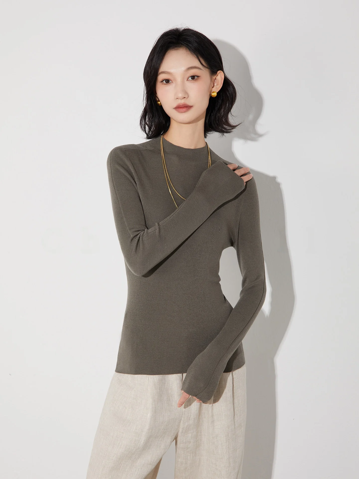 Sl Knitted Sweater Yangzi Yarn Base Layer irt Versatile Inner Wear Casual Sle Woolen Long Sve round Ne Sweater
Sl Knitted Sweater Yangzi Yarn Base Layer irt Versatile Inner Wear Casual Sle Woolen Long Sve round Ne Sweater