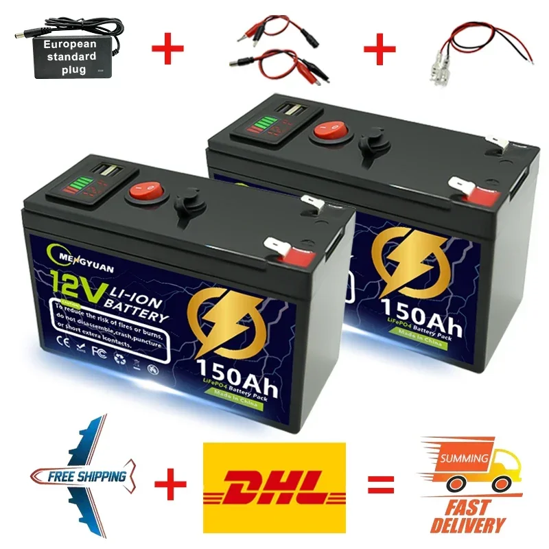 12V 150Ah Lithium 5000+Cycles LiFeP04 Rechargeable Battery for Solar/Wind Power,Small UPS,Lighting,Power Wheels,Fish Finder
12V 150Ah Lithium 5000+Cycles LiFeP04 Rechargeable Battery for Solar/Wind Power,Small UPS,Lighting,Power Wheels,Fish Finder