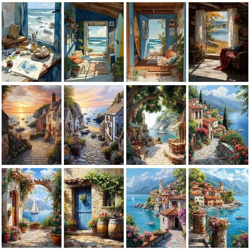 CHENISTORY Painting By Number Seaside Landscape For Adults Picture By Numbers House Paint On Canvas DIY Frame Home Decoration
CHENISTORY Painting By Number Seaside Landscape For Adults Picture By Numbers House Paint On Canvas DIY Frame Home Decoration