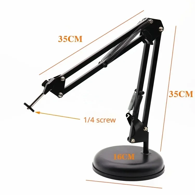 Microscope Arm Stand Adjustable Metal Bracket for CCD Inspection Industrial CCD Camera Holder with 1/4 Screw Interface