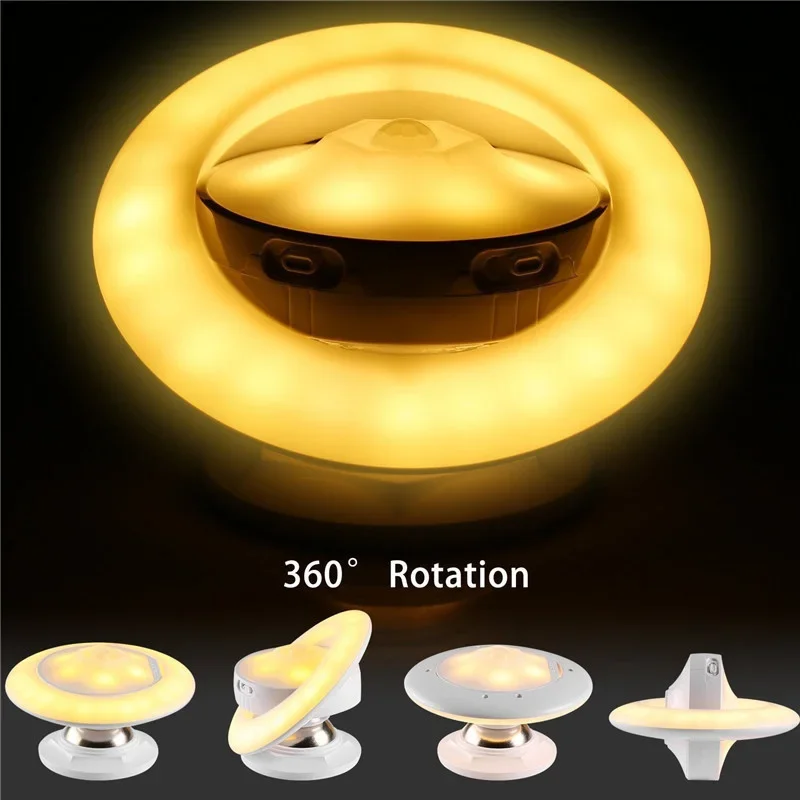 Led Rechargeable Flying Saucer Type Shape Rotatable Body Sensor Night Light Bed Light Wall Lamp
Led Rechargeable Flying Saucer Type Shape Rotatable Body Sensor Night Light Bed Light Wall Lamp