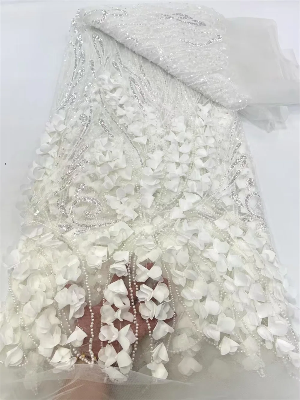 African Lace Fabric 2025 High Quality French White 3D Flower Sequins Embroidery Beads Tulle Lace Fabric For Party Dresses A925-1
African Lace Fabric 2025 High Quality French White 3D Flower Sequins Embroidery Beads Tulle Lace Fabric For Party Dresses A925-1