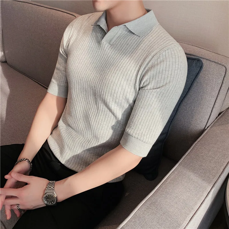2022 Men Summer Knitting Polo Shirts Mens Slim Fit Leisure V-Neck Short Sleeves Polo Shirts Male Elastic Top Tees 3XL
2022 Men Summer Knitting Polo Shirts Mens Slim Fit Leisure V-Neck Short Sleeves Polo Shirts Male Elastic Top Tees 3XL