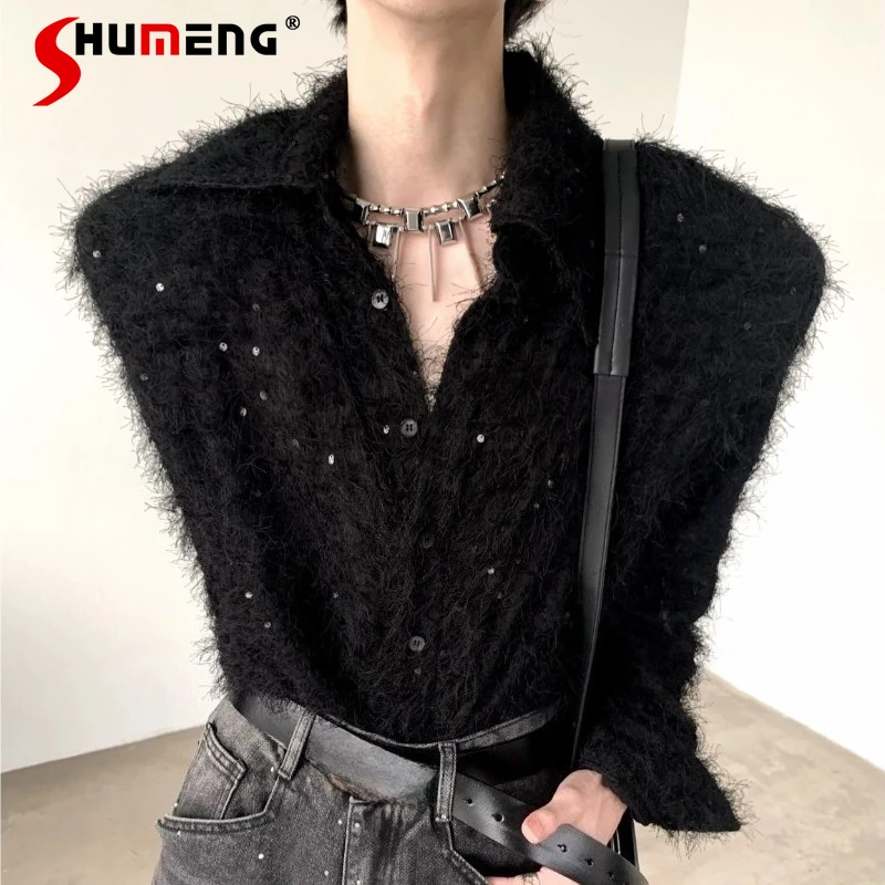 Men's 2026 Spring New High-end Handsome Trend Shirts Fashion Starry Sky Sequin Small Fragrant Tops Male Chic Shoulder Pad Shirts
Men's 2026 Spring New High-end Handsome Trend Shirts Fashion Starry Sky Sequin Small Fragrant Tops Male Chic Shoulder Pad Shirts