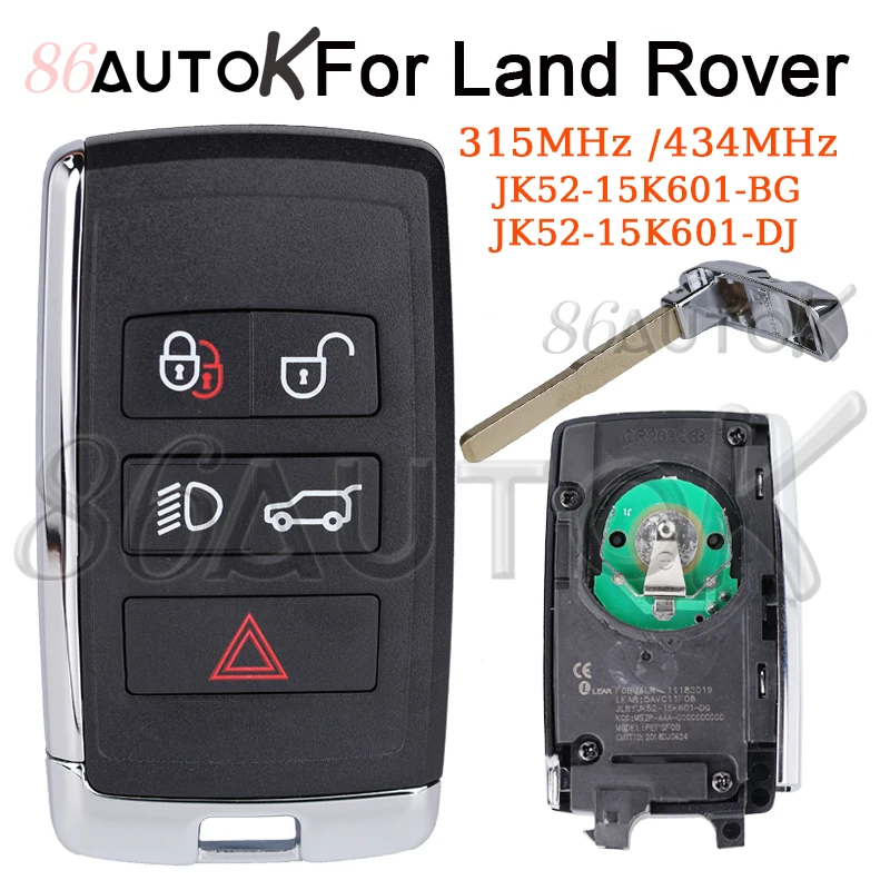 Car Key for Land Rover Range Rover Evoque 2018-2023 Auto Smart Remote Key 315MHz 434MHz JK52-15K601-DJ JK52-15K601-BG
Car Key for Land Rover Range Rover Evoque 2018-2023 Auto Smart Remote Key 315MHz 434MHz JK52-15K601-DJ JK52-15K601-BG
