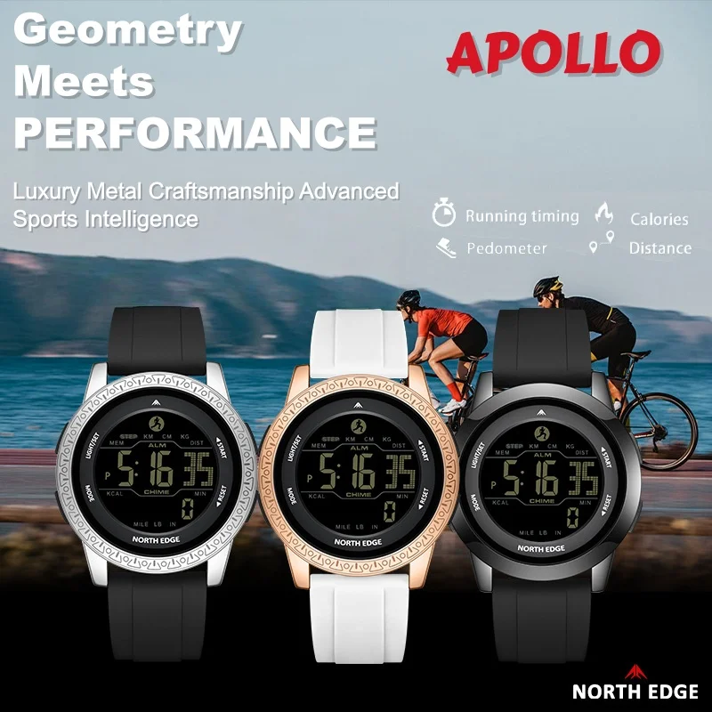 NORTH EDGE Apollo Sports Smart Watch Men Women 50M Waterproof Calorie Counter Step Alarm Active Lifestyle Monitor Couple's Watch
NORTH EDGE Apollo Sports Smart Watch Men Women 50M Waterproof Calorie Counter Step Alarm Active Lifestyle Monitor Couple's Watch