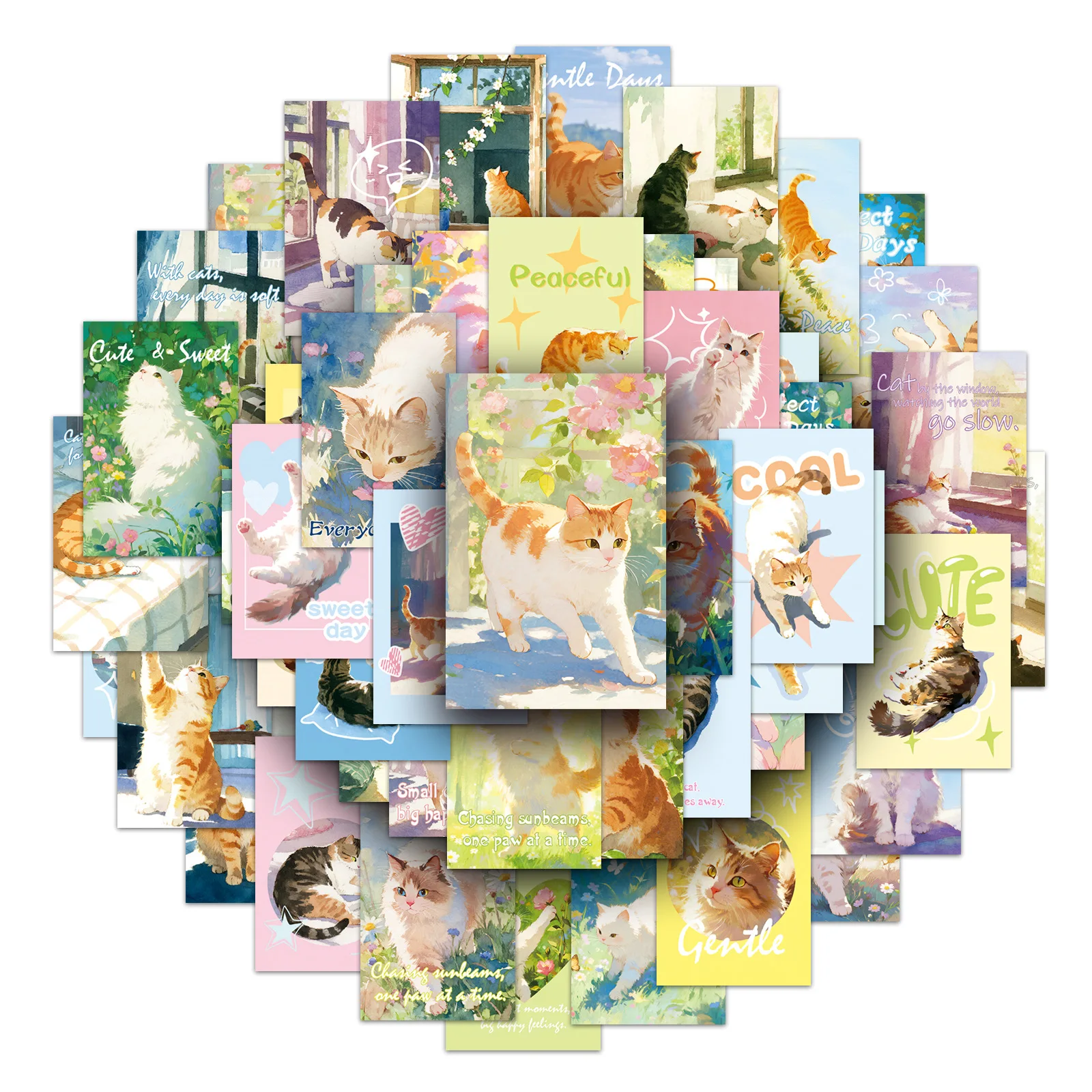 50Pcs Healing Cat Stickers for Luggage, Skateboarding, Luggage, Refrigerator, Mobile Phone, Sailing, and Far Voyage Stickers
50Pcs Healing Cat Stickers for Luggage, Skateboarding, Luggage, Refrigerator, Mobile Phone, Sailing, and Far Voyage Stickers