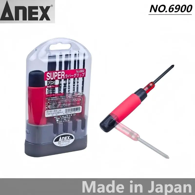 Набор отверток ANEX NO.6900 из 9 предметов, сменные насадки с плоским шлицем/Т-образной рукояткой, японский прецизионный ручной инструмент
Набор отверток ANEX NO.6900 из 9 предметов, сменные насадки с плоским шлицем/Т-образной рукояткой, японский прецизионный ручной инструмент