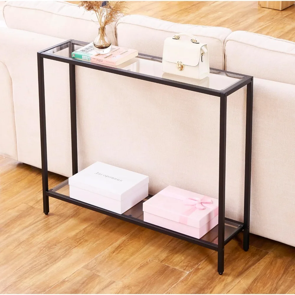 Small Modern Console Table for Entryway, Tempered Glass with Metal Frame Sofa Table for Living Room, Hallway, Office (Double-La
Small Modern Console Table for Entryway, Tempered Glass with Metal Frame Sofa Table for Living Room, Hallway, Office (Double-La