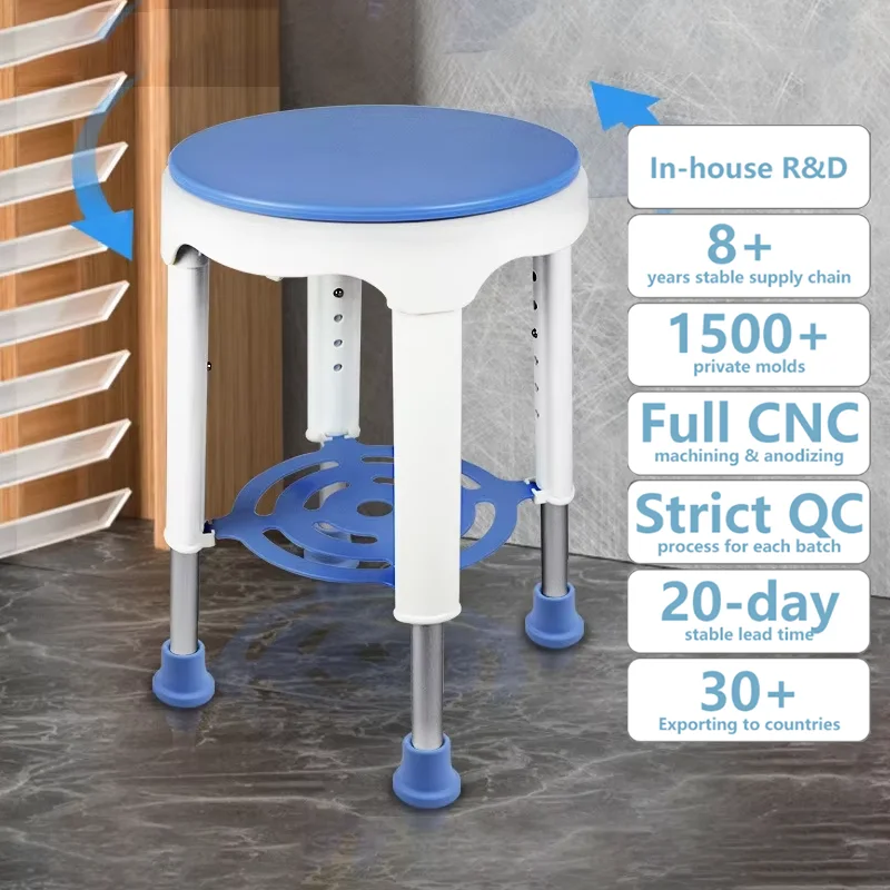 Simplywalk Aluminum Alloy 136KG Bath Shower Chair Swivel Non-skid Feet Bathtub Paraplegic MDR CE Certification Custom
Simplywalk Aluminum Alloy 136KG Bath Shower Chair Swivel Non-skid Feet Bathtub Paraplegic MDR CE Certification Custom
