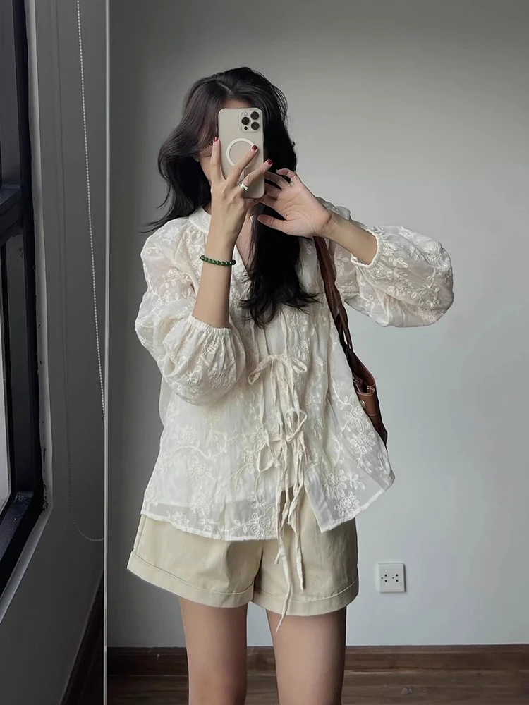 Sweet Sle Embroidered Long Sve Sun Protection irt Women's Summer New Knot Top Korean Version Loose Fit Bubbl...
Sweet Sle Embroidered Long Sve Sun Protection irt Women's Summer New Knot Top Korean Version Loose Fit Bubbl...