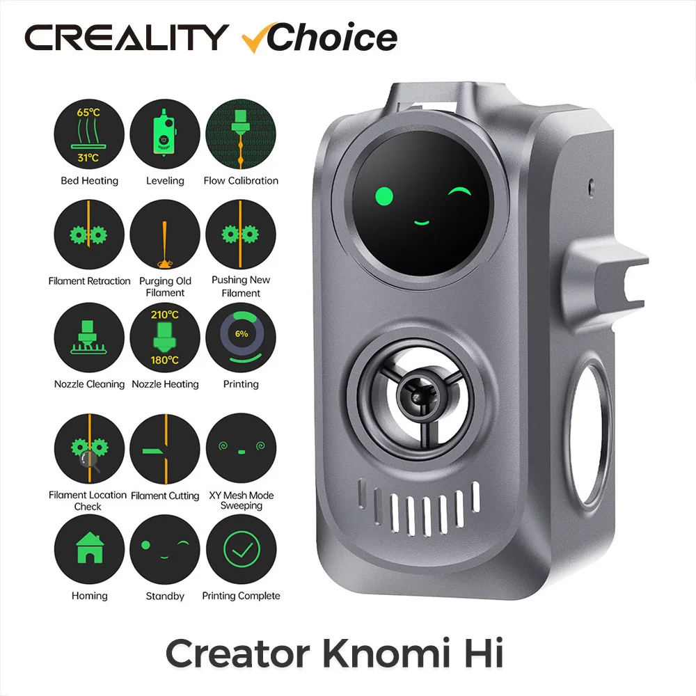 Creator Knomi Hi Original для 3D-принтера Creality Hi, умный дисплей, бесшовный инструмент для мониторинга печати, обновление прошивки OTA
Creator Knomi Hi Original для 3D-принтера Creality Hi, умный дисплей, бесшовный инструмент для мониторинга печати, обновление прошивки OTA