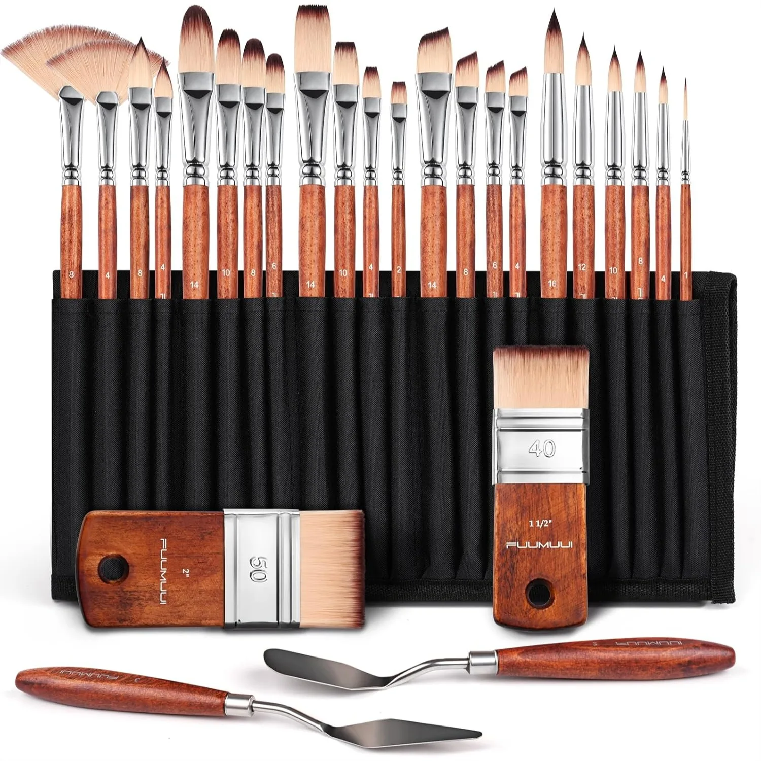 26pcs Paint Brush Set with Short Handle for Acrylic Oil Watercolor Gouache
26pcs Paint Brush Set with Short Handle for Acrylic Oil Watercolor Gouache