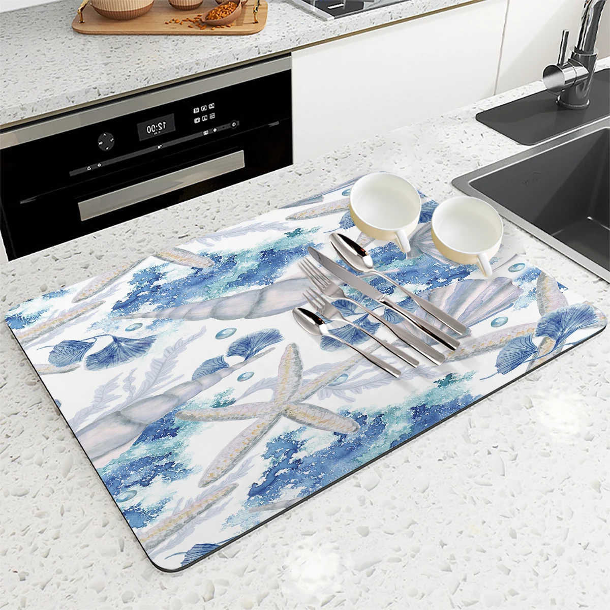 Sea Shell & Starfish Pattern Polyester Absorbent Mat - Decorative Mat for Home Bathroom Kitchen and Daily Use
Sea Shell & Starfish Pattern Polyester Absorbent Mat - Decorative Mat for Home Bathroom Kitchen and Daily Use