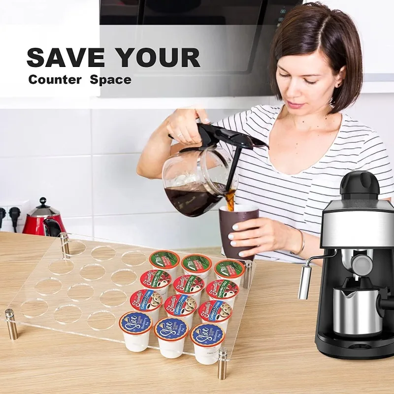 26 Holes Acrylic Coffee Pod Storage Rack Portable Desktop Coffee Bean Tea Organizer for K Cup Display Stand Cafe Accessories
26 Holes Acrylic Coffee Pod Storage Rack Portable Desktop Coffee Bean Tea Organizer for K Cup Display Stand Cafe Accessories