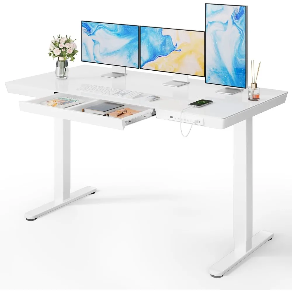 Glass Standing Desk with Drawer,55 x 28 inch Electric Standing Desk, Sit Stand Desk with One-Piece Tabletop & USB Charging Port
Glass Standing Desk with Drawer,55 x 28 inch Electric Standing Desk, Sit Stand Desk with One-Piece Tabletop & USB Charging Port