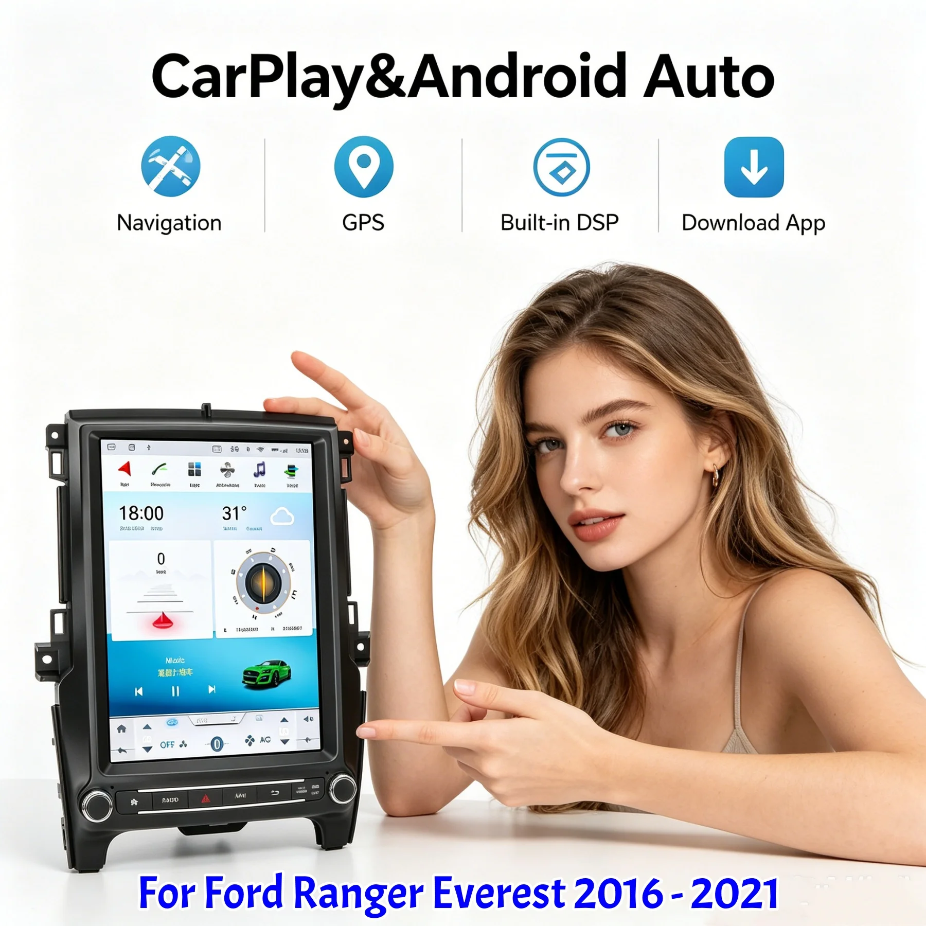 12.1" LHD RHD Android Stereo For Ford Ranger Everest 2016-2021 Car Radio Bluetooth GPS Navigation Multimedia Player HD Head Unit