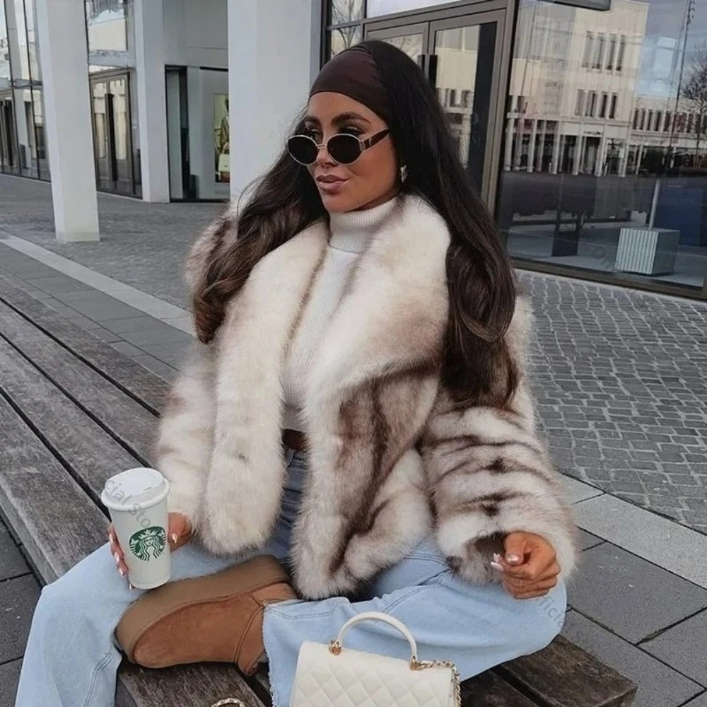 OFTBUY Fake Fur Coat New Women's Artificial Fur Coat Striped Faux Fur Jacket with Fur Women Overcoat Fluffy Fur Coat Female
OFTBUY Fake Fur Coat New Women's Artificial Fur Coat Striped Faux Fur Jacket with Fur Women Overcoat Fluffy Fur Coat Female