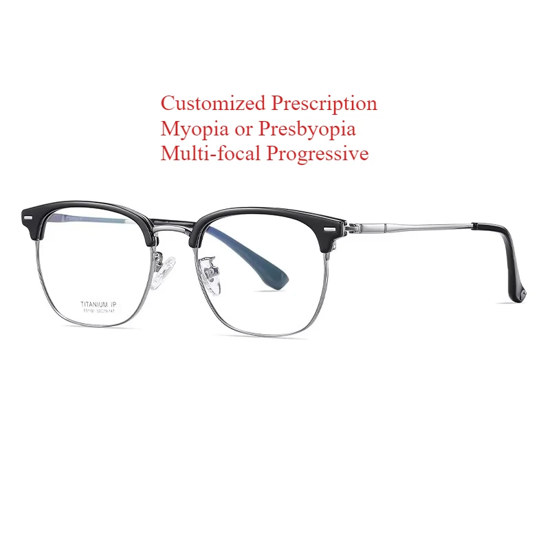 Customized Prescription Glasses Men Titanium Frame Multi-focal Progressive Photochromic Anti-Blue Light Myopia Hyperopia Lenses
Customized Prescription Glasses Men Titanium Frame Multi-focal Progressive Photochromic Anti-Blue Light Myopia Hyperopia Lenses