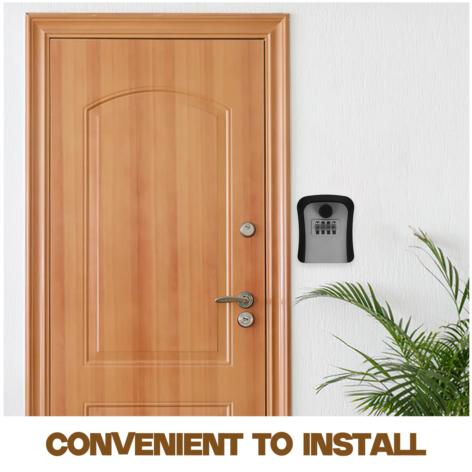 Wall Mount Lock With Code Abs Key Storage Outdoor Security Key Holder House Keys Resettable Combination Lock Box For Real