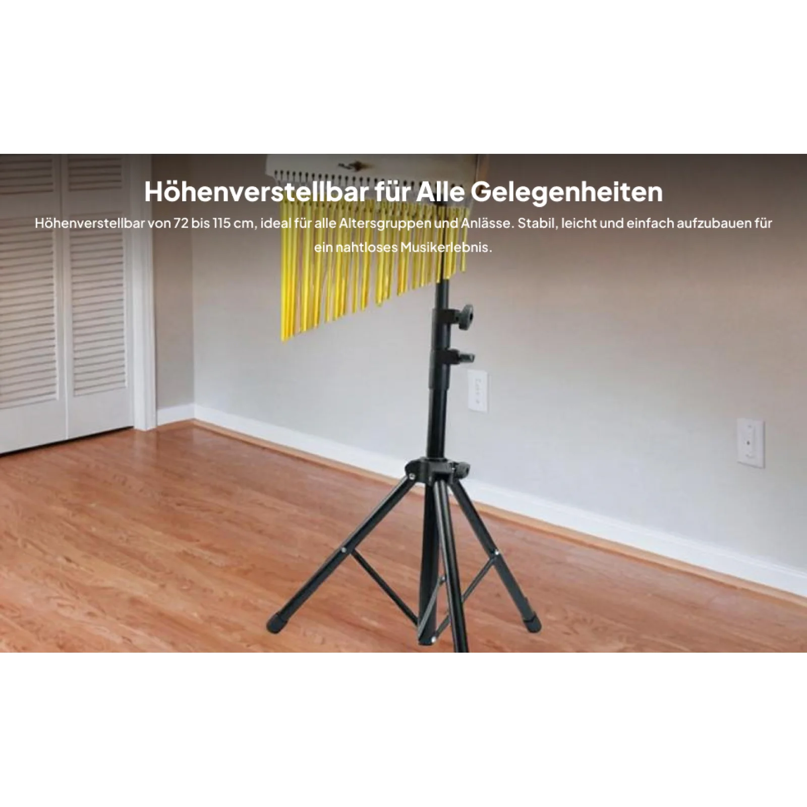Bar Chimes Tripod Stand Height Adjustable Stable Practical Percussion Instrument for Beginner Classroom Practice Performance