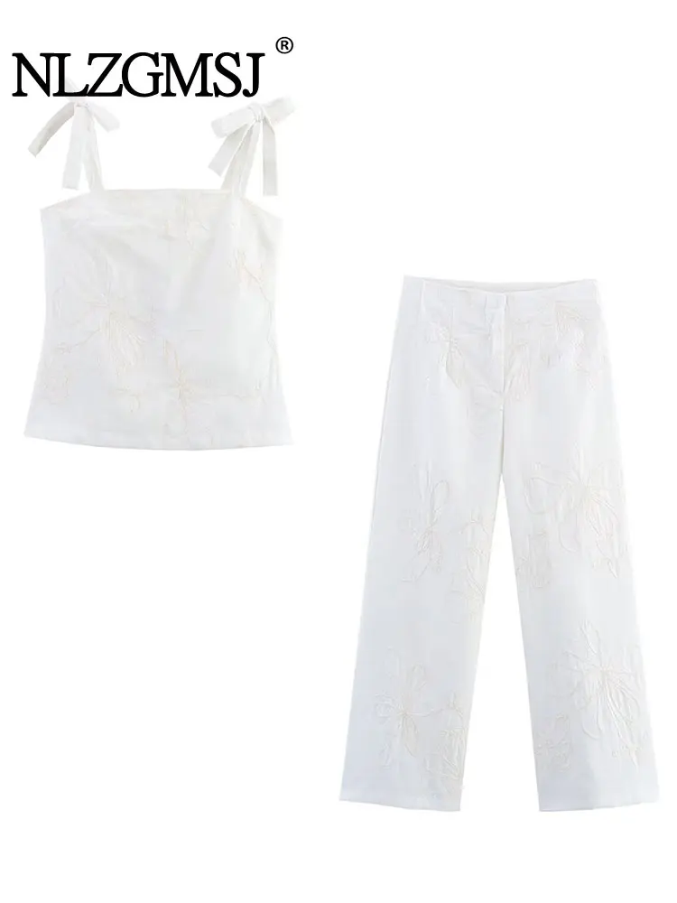 NLZGMSJ 2025 летние комплекты брюк с вышивкой, женский новый модный жилет с бантом, топ, женский костюм, повседневный комплект из двух предметов, женская одежда
NLZGMSJ 2025 летние комплекты брюк с вышивкой, женский новый модный жилет с бантом, топ, женский костюм, повседневный комплект из двух предметов, женская одежда