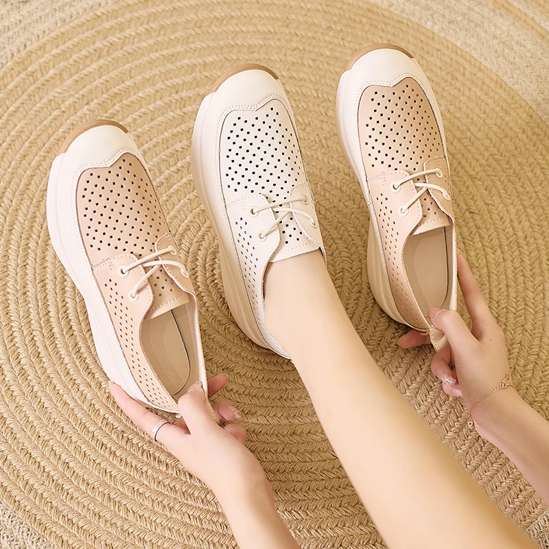 Women's Perforated Platform Casual Sneakers, Breathable Lace-Up Walking Shoes
Women's Perforated Platform Casual Sneakers, Breathable Lace-Up Walking Shoes