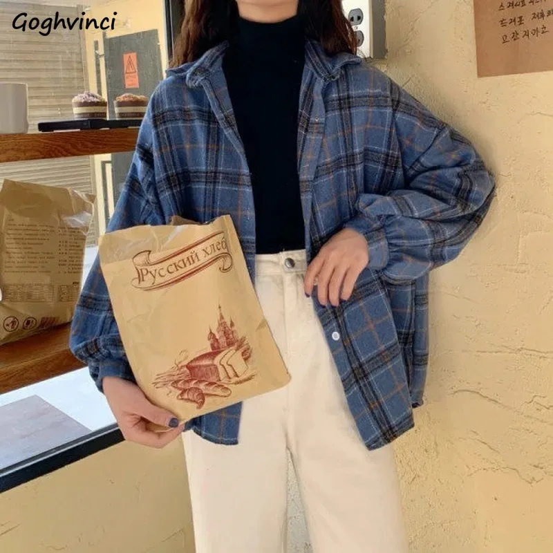 Shirts Women Plaid All-match Loose Fit Popular Ins Temperament Retro Korean Style Classic Prevalent Spring Casual Chic Female
Shirts Women Plaid All-match Loose Fit Popular Ins Temperament Retro Korean Style Classic Prevalent Spring Casual Chic Female
