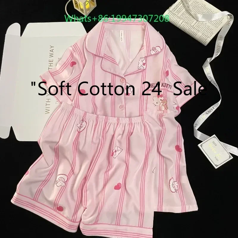 2025 summer new Hello Kitty women's pajamas pink two-piece set of short-sleeved shorts Hello Kitty loose women's loungewear
2025 summer new Hello Kitty women's pajamas pink two-piece set of short-sleeved shorts Hello Kitty loose women's loungewear