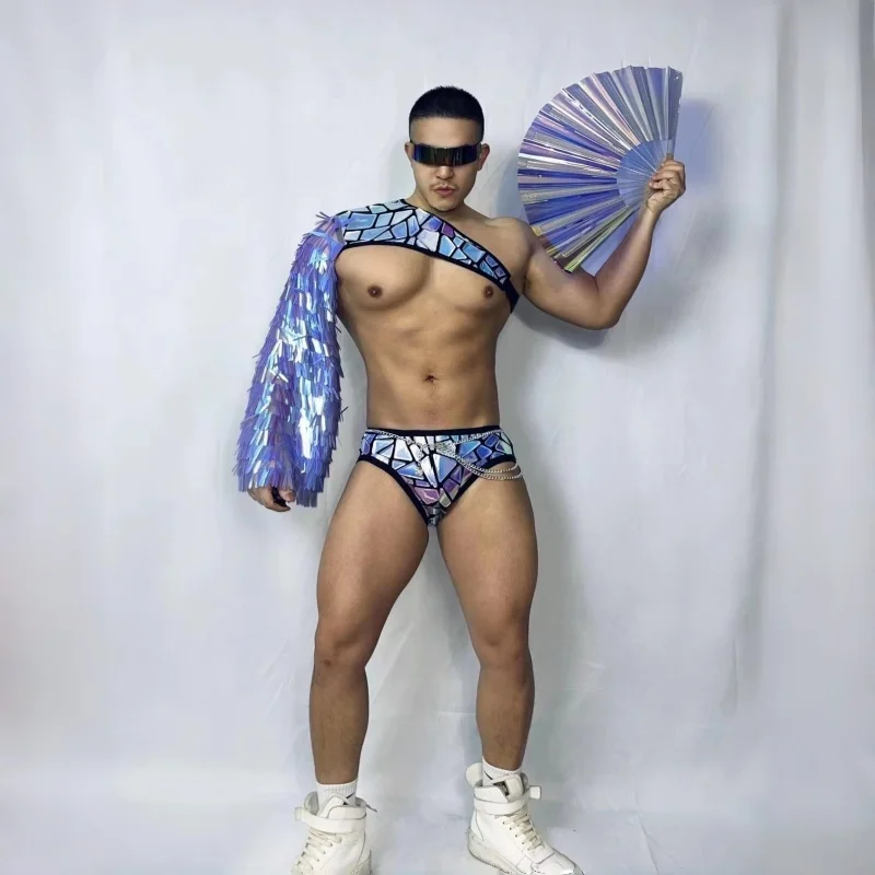 Male Sequins Sequins Shoulder Sleeve Nightclub Bar DJ Dancer Sexy Stage Wear Club Party Show Costume Shiny x Performance Outfits
Male Sequins Sequins Shoulder Sleeve Nightclub Bar DJ Dancer Sexy Stage Wear Club Party Show Costume Shiny x Performance Outfits