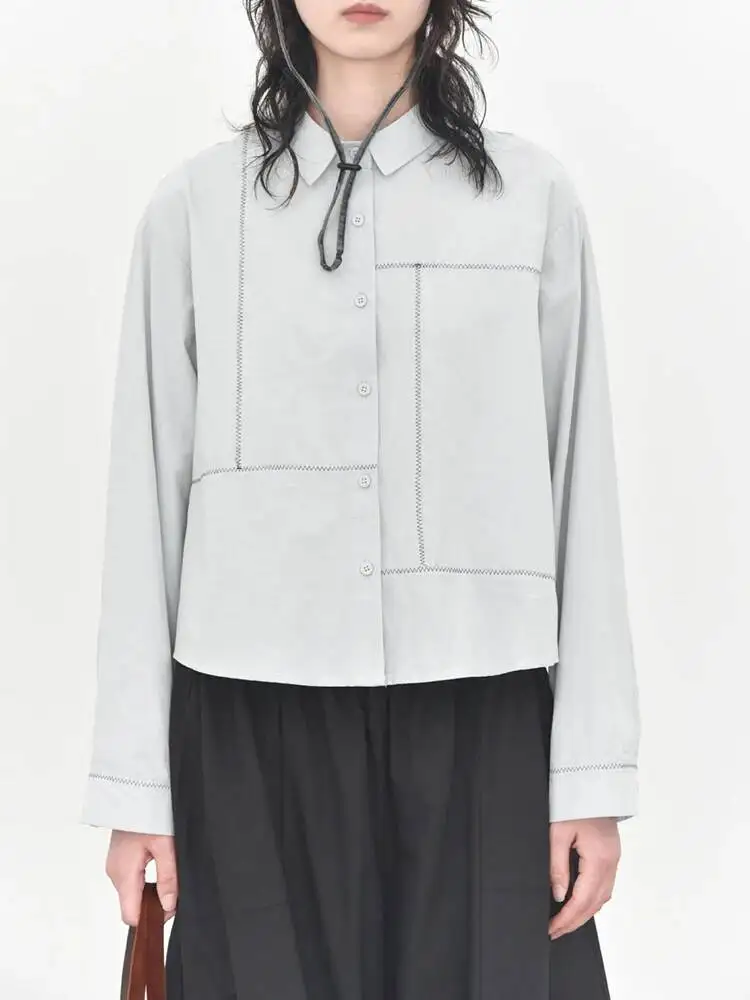 Women White Topstitched Big Size Casual Blouse New Lapel Long Sleeve Shirt Fashion Tide Spring Autumn
Women White Topstitched Big Size Casual Blouse New Lapel Long Sleeve Shirt Fashion Tide Spring Autumn