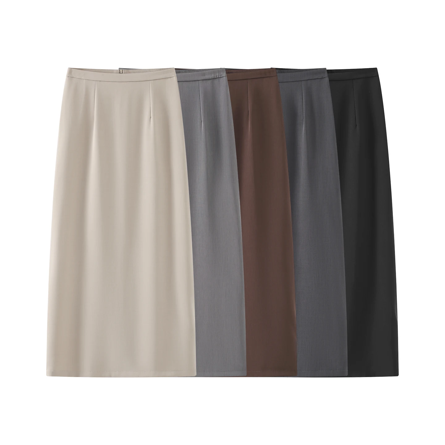 Business Commute Tailored Skirt High Waist Straight Cut Long Length Asymmetrical Zipper Design Simple Versatile Office Dress
Business Commute Tailored Skirt High Waist Straight Cut Long Length Asymmetrical Zipper Design Simple Versatile Office Dress