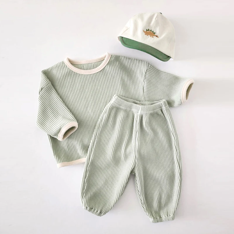 Korean Style Children Clothes Suit Waffle Cotton Pullover+Pants Baby Boys Girls Clothing Set Spring Autumn Kids Clothes Suit
Korean Style Children Clothes Suit Waffle Cotton Pullover+Pants Baby Boys Girls Clothing Set Spring Autumn Kids Clothes Suit