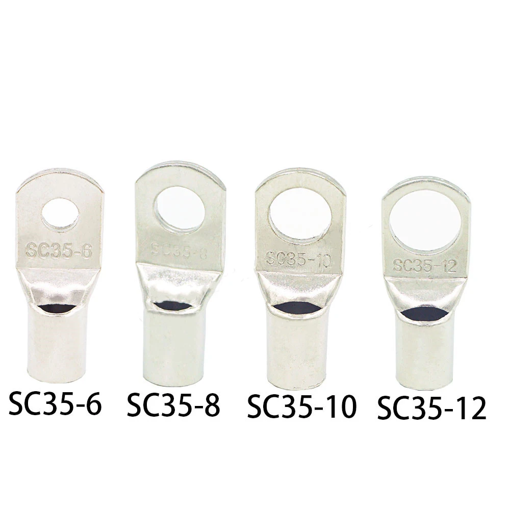 KH SC35-6 35-8 35-10 35-12 Copper Cable Lug Kit Bolt Hole Tinned Cable lugs Battery Terminals copper nose Wire connector
KH SC35-6 35-8 35-10 35-12 Copper Cable Lug Kit Bolt Hole Tinned Cable lugs Battery Terminals copper nose Wire connector