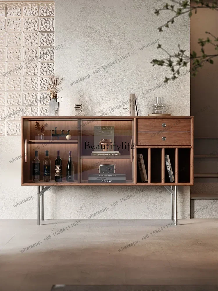 jj4 Italian retro style walnut leather wine cabinet household low luxury dining side locker
jj4 Italian retro style walnut leather wine cabinet household low luxury dining side locker