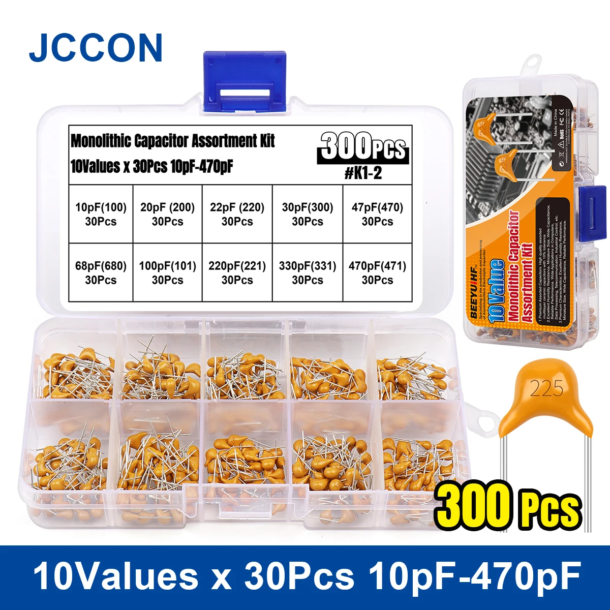 Набор керамических конденсаторов JCCON 10 20 22pF 30pF 47pF 68pF 100pF 220pF 330pF 470pF Монолитных Керамических фотоэлементов 300 шт.
Набор керамических конденсаторов JCCON 10 20 22pF 30pF 47pF 68pF 100pF 220pF 330pF 470pF Монолитных Керамических фотоэлементов 300 шт.