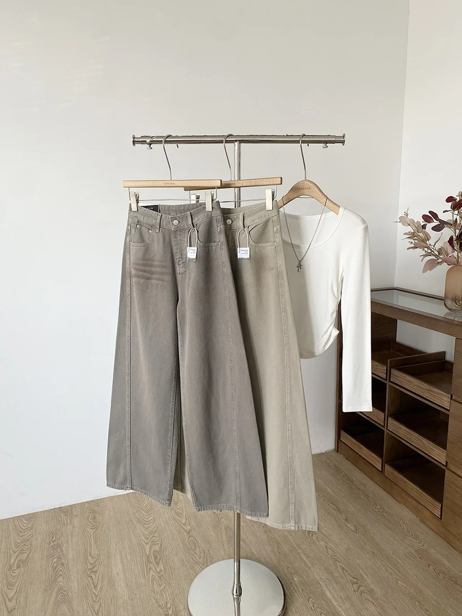 Retro High Waist Straight Leg Jeans Women's Grey Pants Spring 2026 Casual Loose Drape Slimming Versatile Ladies Jeans
Retro High Waist Straight Leg Jeans Women's Grey Pants Spring 2026 Casual Loose Drape Slimming Versatile Ladies Jeans
