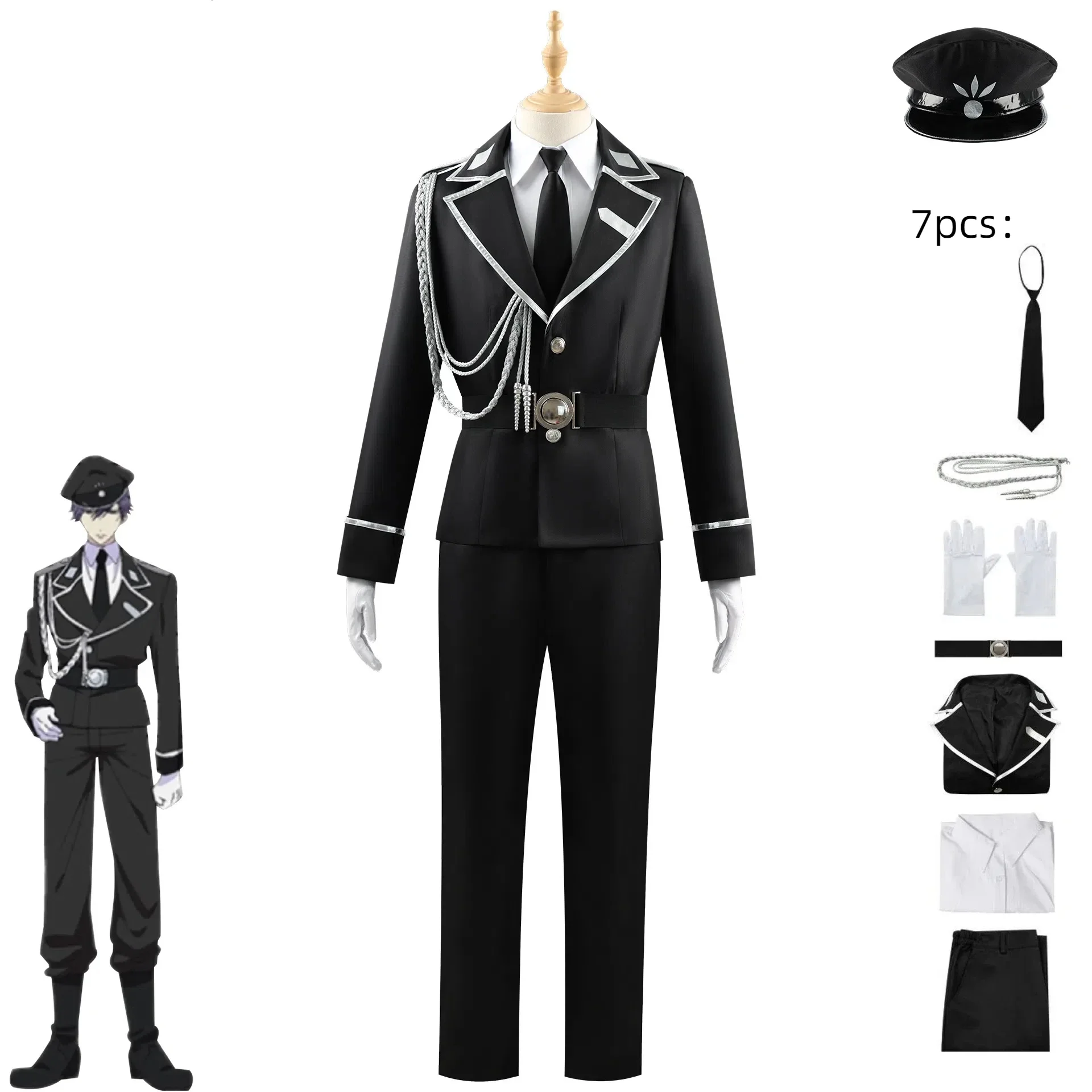 Anime Miyoji Akio Cosplay Costume Sweet Punishment Warden Uniform Suit Coat Shirt Pants Hat Full Halloween Man Role Play Outfit
Anime Miyoji Akio Cosplay Costume Sweet Punishment Warden Uniform Suit Coat Shirt Pants Hat Full Halloween Man Role Play Outfit