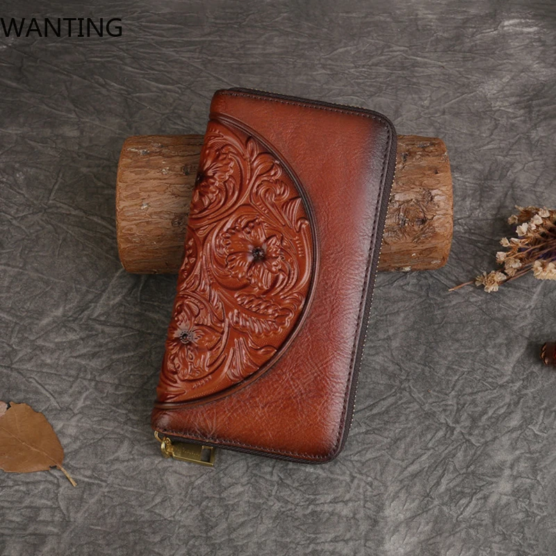 Genuine Leather Long Wallet For Women Purse ID/Credit Card Cash Holder Cat Pattern Retro Female Cowhide Money Purses Bag
Genuine Leather Long Wallet For Women Purse ID/Credit Card Cash Holder Cat Pattern Retro Female Cowhide Money Purses Bag
