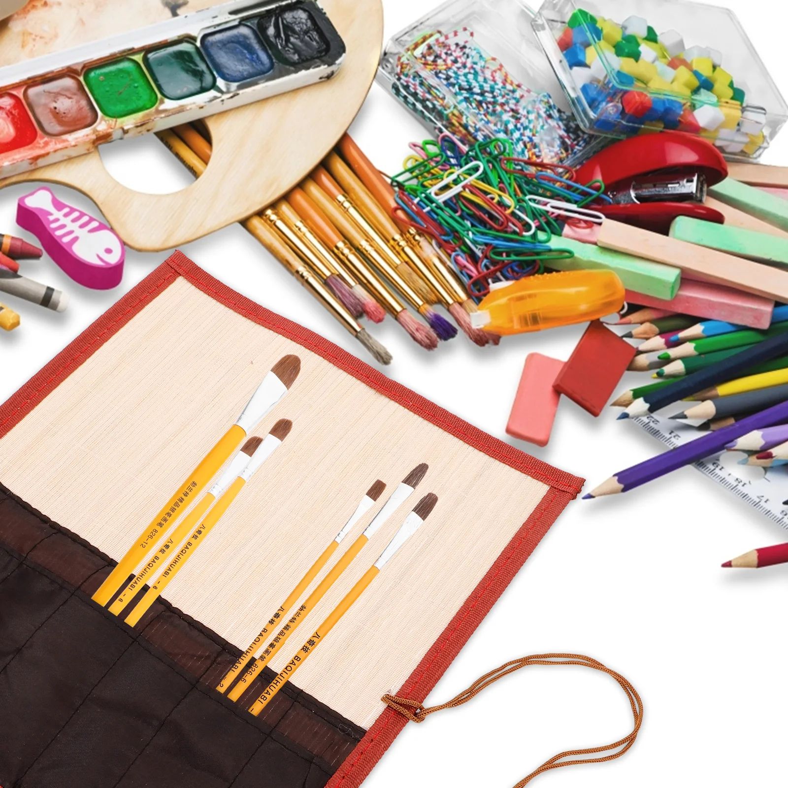 Roll Brush Storage Pencil Pencil Wrap Bag Wrap Large Capacity Drawing Pencils Pouch Stationery Holder Art Supplies
Roll Brush Storage Pencil Pencil Wrap Bag Wrap Large Capacity Drawing Pencils Pouch Stationery Holder Art Supplies