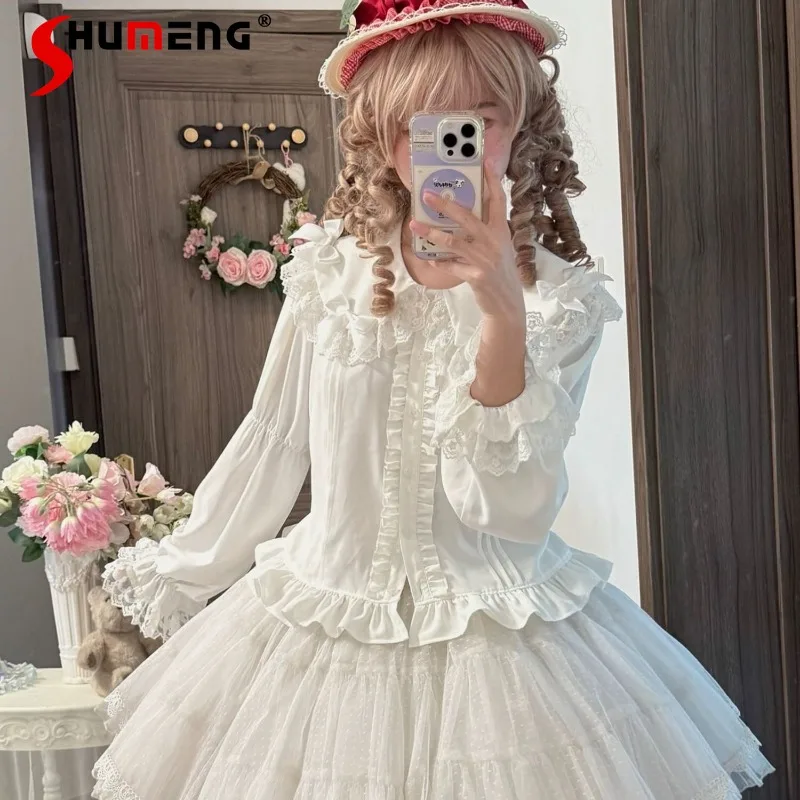 Японская блузка в стиле Лолита Rojita: однобортная, однотонная, с бантом, на шнуровке, из шифона, с длинными рукавами
Японская блузка в стиле Лолита Rojita: однобортная, однотонная, с бантом, на шнуровке, из шифона, с длинными рукавами