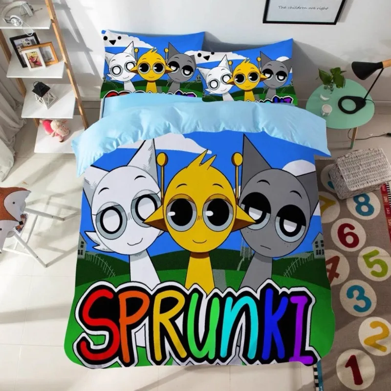 Креативные периферийные простыни Game Sprunki, пододеяльники, детские односпальные кровати, набор декоративных предметов из трех предметов
Креативные периферийные простыни Game Sprunki, пододеяльники, детские односпальные кровати, набор декоративных предметов из трех предметов